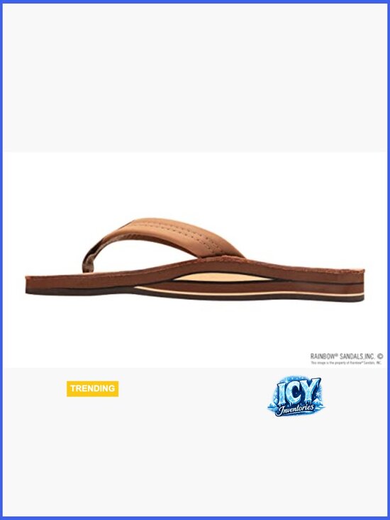 Men\'s Double Layer Leather Thong Sandals with Arch Support
